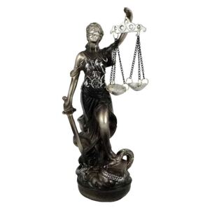 Socha bohyňa spravodlivosti Justícia 20cm strieborná