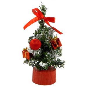 Malý vianočný stromček zdobený červený 17cm
