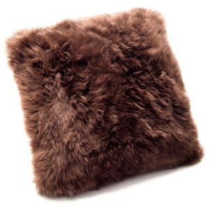 Hnedý vankúš z ovčej kožušiny Royal Dream Sheepskin, 45 × 45 cm