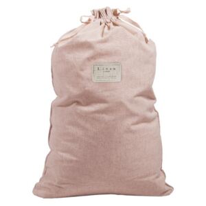 Látkový vak na bielizeň s prímesou ľanu Linen Couture Bag Rose, výška 75 cm