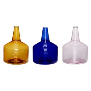 Hübsch sada váz sklo/jantár/modrá/ružová 661205, jantárová/modrá/ružová