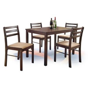 Halmar NEW STARTER zostava stôl + 4 stoličky espresso