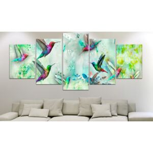 Obraz s lietajúcimi vtákmi - Colourful Hummingbirds