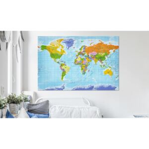 Obraz na korku mapa sveta - World Map: Countries Flags