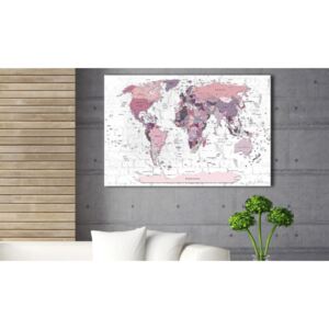 Obraz na korku mapa v ružových tónoch - Pink Frontiers