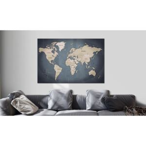 Obraz mapa sveta v šedom prevedení - World Map: Shades of Grey