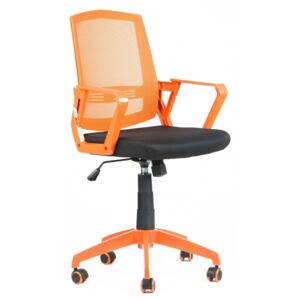 MERCURY študentská stolička SUN, oranžové područky, oranžový operadlo, čierny sedák
