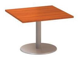 Konferenčný stôl Alfa 400 so sivým podnožím, 80 x 80 x 50,7 cm, dezén čerešňa