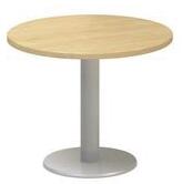 Kruhový konferenčný stôl Alfa 400 so sivým podnožím, 70 x 50,7 cm, dezén divoká hruška