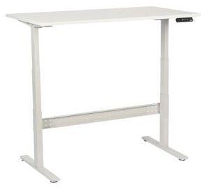 Výškovo nastaviteľný kancelársky stôl Manutan, 140 x 80 x 62,5 - 127,5 cm, rovné vyhotovenie, ABS 2 mm, biely