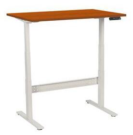 Výškovo nastaviteľný kancelársky stôl Manutan, 120 x 80 x 62,5 - 127,5 cm, rovné vyhotovenie, ABS 2 mm, čerešňa