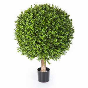 Umelý buxus tvarovaný do guličky na krátkom kmeni (boxwood ball) R60 V75cm
