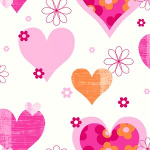 Tapeta na stenu - Arthouse Happy Hearts Happy Hearts Pink/Orange