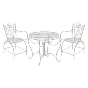 Súprava kovových stoličiek a stola Sheela (SET 2+1) Farba Biela antik
