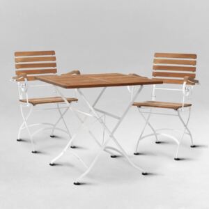 PARKLIFE Set záhradného nábytku 2 ks stoličky s opierkami a 1 ks stôl - hnedá/biela