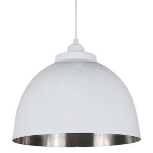 Bielé závesné kovové svetlo Shiny - Ø 32*22 cm