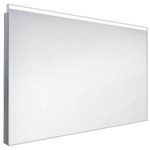 Nimco Zrkadlá - Kúpeľňové podsvietené LED zrkadlo 900 mmx600 mm, hranaté, alumínium ZP 8019