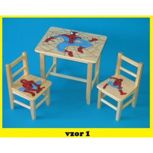 Detský Stôl s stoličkami Spiderman + malý stolček zadarmo !! (+ Malý stolček zadarmo !!)