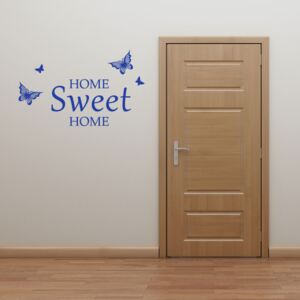 GLIX Domov sladký domov - samolepka na stenu Modrá 70 x 45 cm