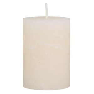 Krémová široká sviečka Rustic pillar - Ø 7 * 10cm