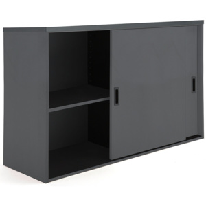 Kancelárska skriňa Modulus s posuvnými dverami, 800x1200 mm, čierna