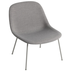 Muuto Kreslo Fiber Lounge Chair s kovovou podnožou, grey/Remix 133
