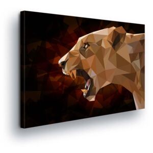Obraz na plátne - Lion's Drawing 4 x 30x80 cm