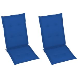Podložky na záhradné stoličky 2 ks, kráľovsky modré 120x50x4 cm