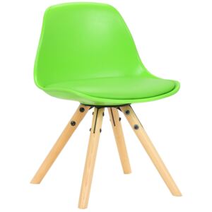 Detská stolička Nakoni ~ plast, drevené nohy natura Farba Zelená