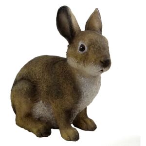 Soška zajac sediaci sivý 23 cm