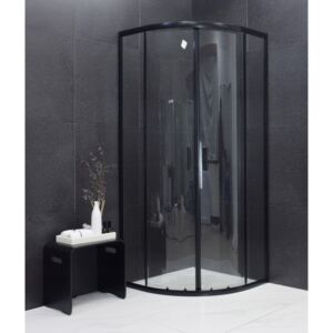 MEXEN RIO - Štvrťkruhový sprchovací kút 90x90 cm, čierna, 863-090-090-70-00