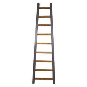 Sivý dekoratívny rebrík z teakového dreva HSM Collection Tangga, dĺžka 195 cm
