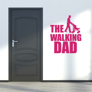 GLIX The walking dad - nálepka na stenu Růžová 30x35 cm