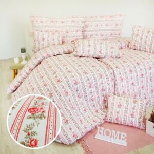 Obliečky bavlnené Village ružové TiaHome 2x Vankúš 90x70cm, 1x Paplón 200x220cm