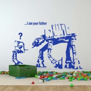 GLIX Banksy "I am your father" - nálepka na stenu Modrá 120 x 70 cm