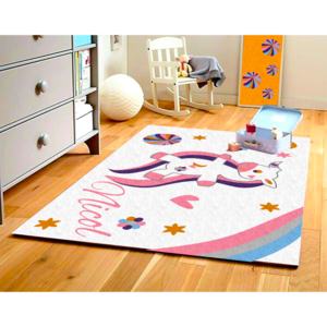GDmats© -kusový koberec - detský s vlastným menom - unicorn 1, Rozmer 70 x 100 cm, Druh zakončenia S obšitím, Material GD 550 Klasik
