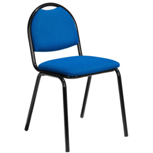 Jedálenská stolička Warren, modré čalúnenie / čierna