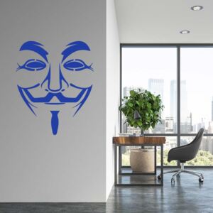 GLIX Anonymous - nálepka na stenu Modrá 50 x 65 cm