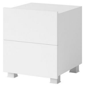 Nočný stolík BRINICA, 40x45x40, biela/biely lesk