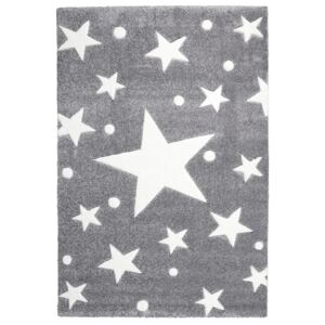 Detský koberec STARS strieborno-šedo-biely 100 x 160 cm