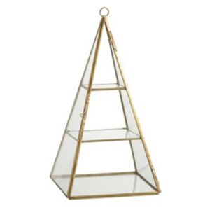 Svietnik zlatý sklenená pyramída 2ks set ORIENTAL WATERFALL