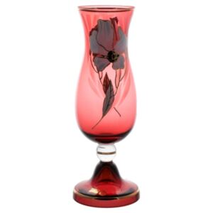 Váza Kvet, farba rubínová, výška 410 mm