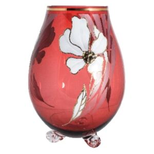 Váza Kvet, farba rubínová, výška 260 mm