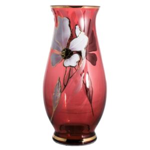 Váza Kvet, farba rubínová, výška 300 mm