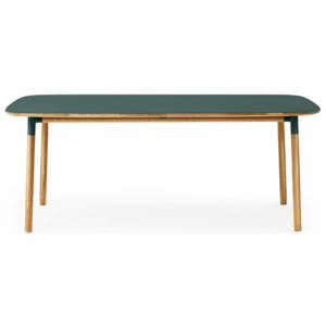 Normann Copenhagen Stôl Form 95x200 cm, zelená/dub