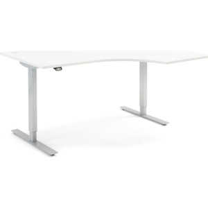 Výškovo nastaviteľný stôl Flexus, rohový, 1600x1200 mm, biela
