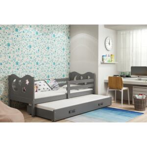 Interbeds Výsuvná poschodová posteľ MIKO 190x80cm + matrace sivá