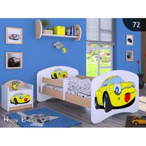 Detská posteľ bez šuplíku 160x80cm SMILE CAR - svetlá hruška