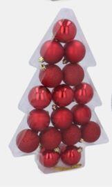 Bestent Vianočné gule na stromček 5cm 17ks RED