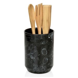 Držiak kuchynských potrieb, keramika / čierny mramor, Ø11 x 24 cm - Andrea House